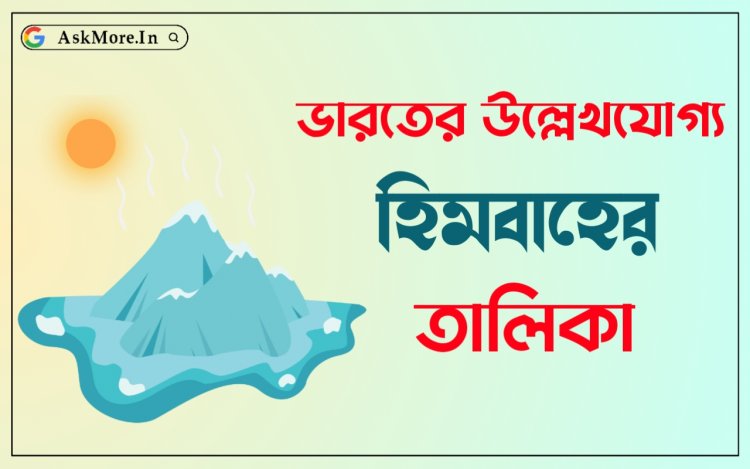 ভারতের উল্লেখযোগ্য হিমবাহ এর  তালিকা PDF | List of Important Glaciers of India