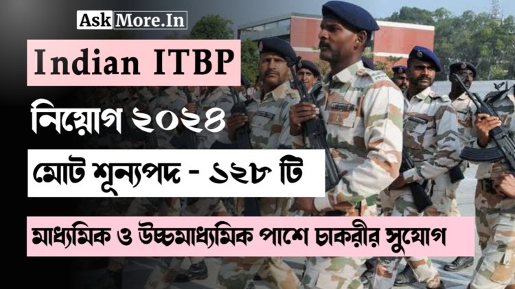 ITBP Recruitment 2024 : ইন্দো-তিবেতিয়ান বর্ডার পুলিশ ফোর্স এ নিয়োগ